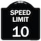 Signmission Speed Reduction Speed Limit 10 Mph Heavy-Gauge Aluminum Architectural Sign, 18" x 18", BW-1818-22877 A-DES-BW-1818-22877 - alternate 1